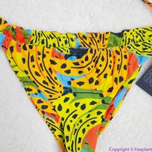 NEW It’s‎ Now Cool square top string bottom bikini in bananas, M - Picture 3 of 15